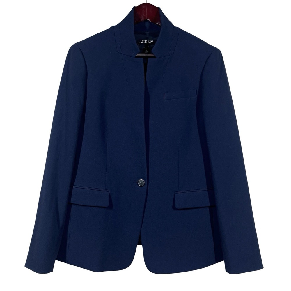 J Crew Regent Blazer Four Season Stretch Womens 16 Navy Jacket Career K5961